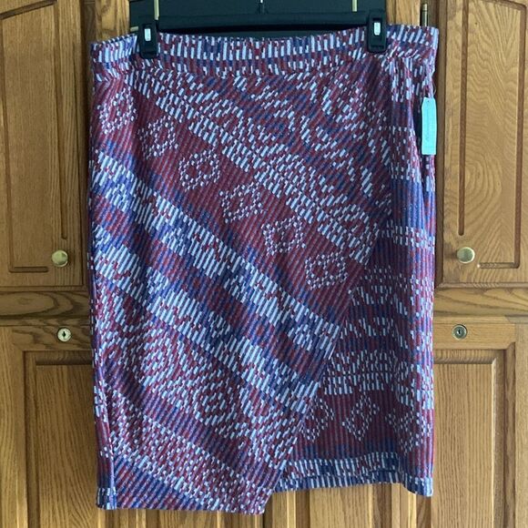 Anthropologie Maeve Carolina Bohochic Grandpacore Knit Pencil Asymmetrical Skirt - Picture 2 of 12